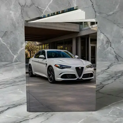 Alfa Romeo Giulia White Urban Architecture Setting