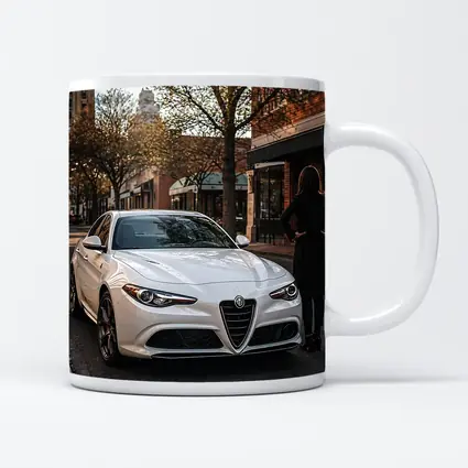 Alfa Romeo Giulia White Urban Street Scene