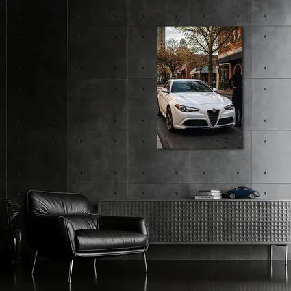 Alfa Romeo Giulia White Urban Street Scene