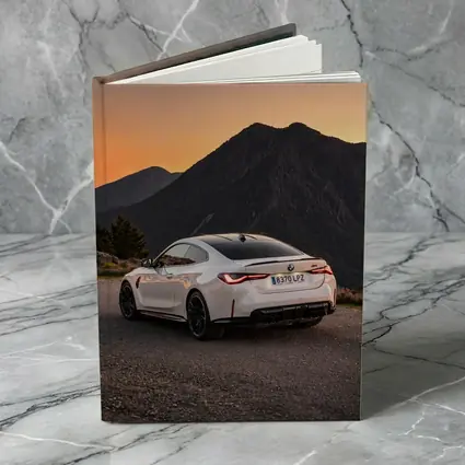 BMW M4 White Coupe Mountain Sunset