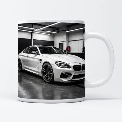 White BMW M6 Parked in Garage