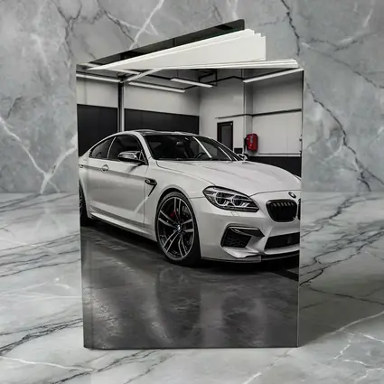White BMW M6 Parked in Garage