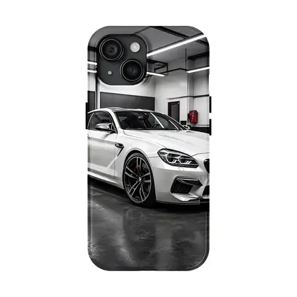 White BMW M6 Parked in Garage