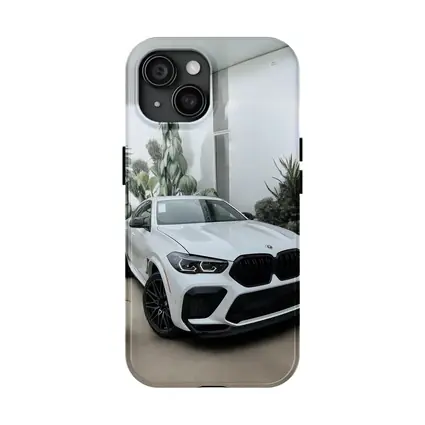 BMW X6 M White SUV Plants Background
