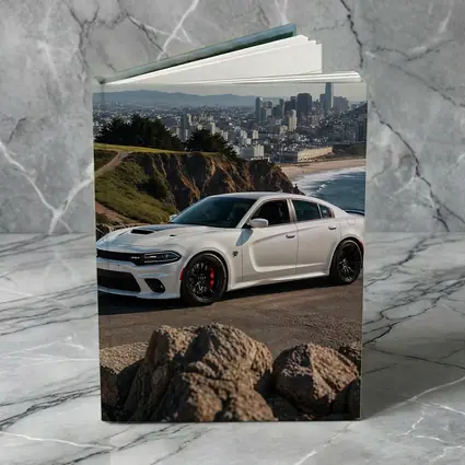 White Dodge Charger SRT San Francisco Skyline