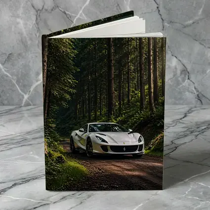 White Ferrari 812 Superfast Forest Road