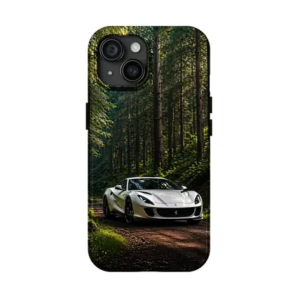 White Ferrari 812 Superfast Forest Road