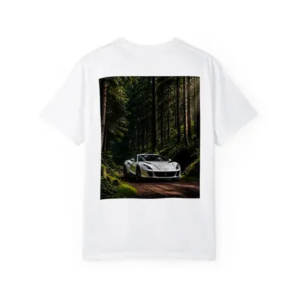White Ferrari 812 Superfast Forest Road