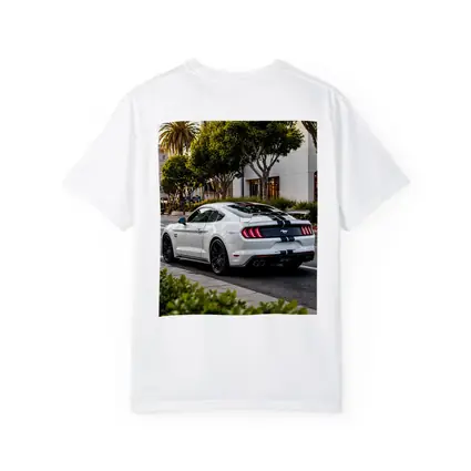 White Ford Mustang GT City Street