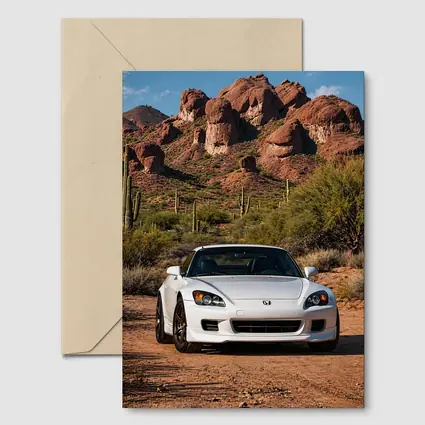 Honda S2000 White Desert Rock Background