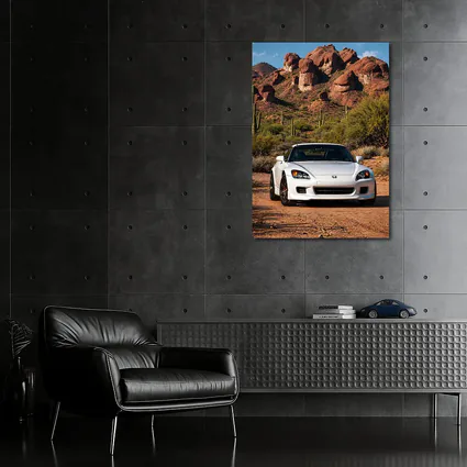 Honda S2000 White Desert Rock Background
