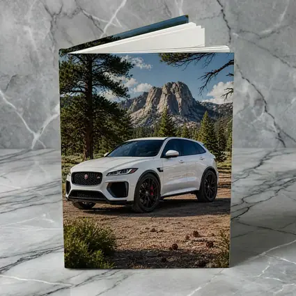 White Jaguar F-Pace SVR Mountain Forest Setting