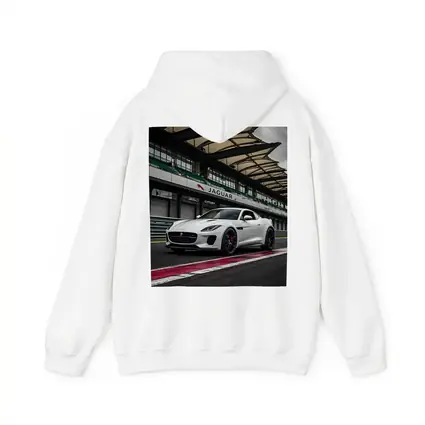 White Jaguar F-Type on Race Track