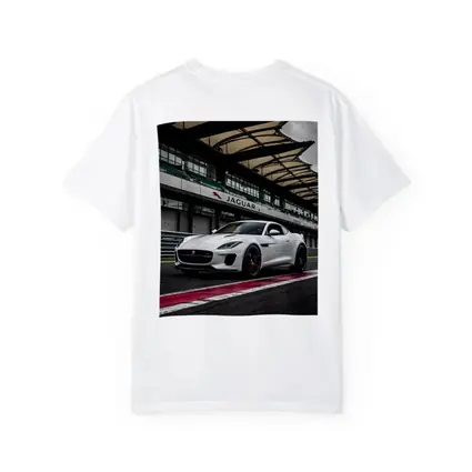White Jaguar F-Type on Race Track
