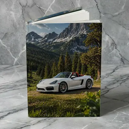 White Porsche Boxster Mountain Forest Setting