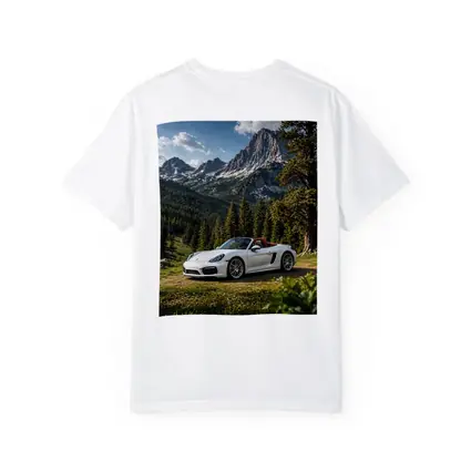 White Porsche Boxster Mountain Forest Setting