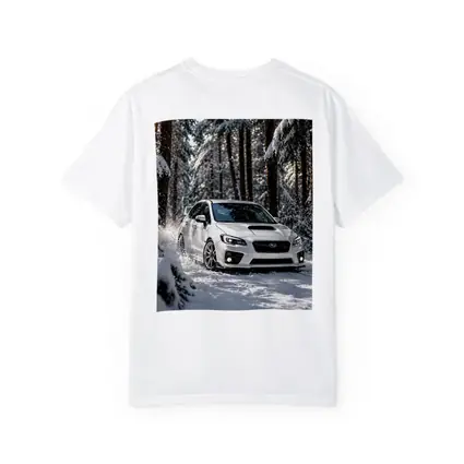 Subaru WRX STI White Snowy Forest Drive