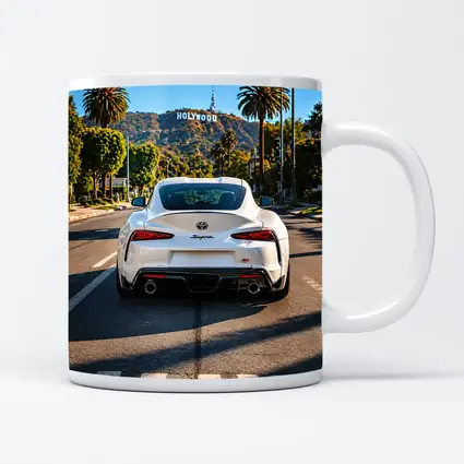 White Toyota Supra Hollywood Los Angeles Street