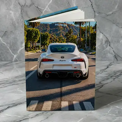 White Toyota Supra Hollywood Los Angeles Street