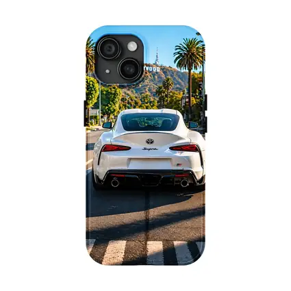 White Toyota Supra Hollywood Los Angeles Street
