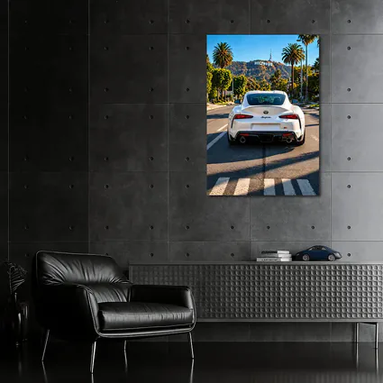 White Toyota Supra Hollywood Los Angeles Street