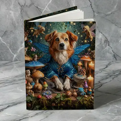 Fairy Dog With Wings In Enchanted Forest