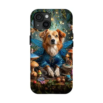 Fairy Dog With Wings In Enchanted Forest
