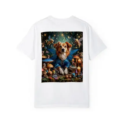 Fairy Dog With Wings In Enchanted Forest