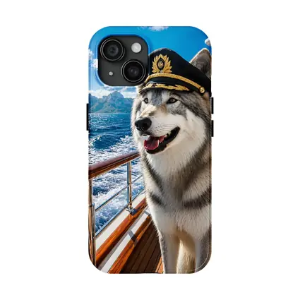 Siberian Husky Captain on Luxury Yacht