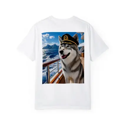 Siberian Husky Captain on Luxury Yacht