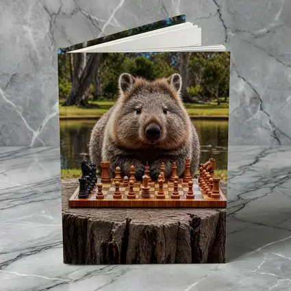 Wombat Playing Chess Outdoors Park Setting