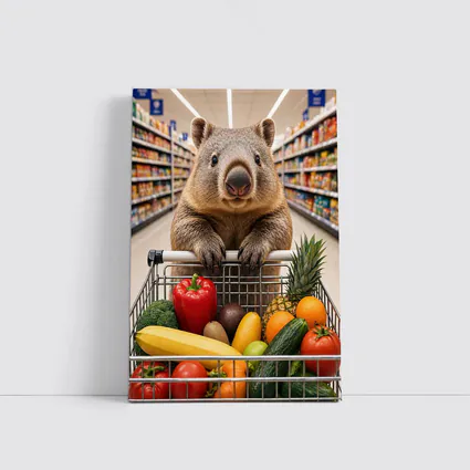 Wombat Shopping Fresh Vegetables Grocery Store