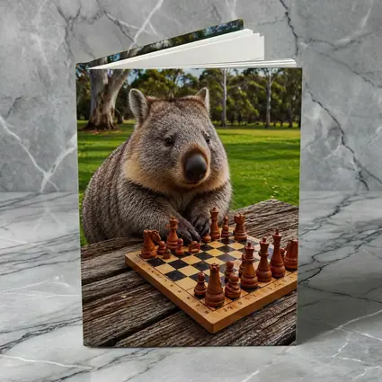 Wombat Playing Chess in Australian Park