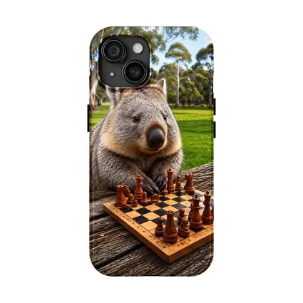 Wombat Playing Chess in Australian Park