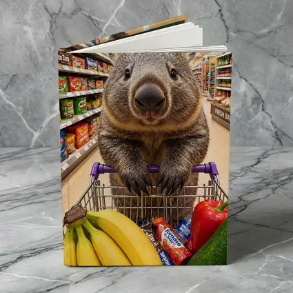 Wombat Grocery Shopping In Supermarket Aisle