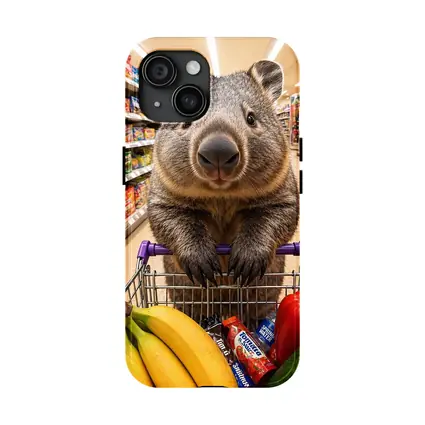 Wombat Grocery Shopping In Supermarket Aisle