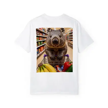 Wombat Grocery Shopping In Supermarket Aisle