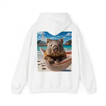 Wombat Relaxing in Hammock Beach Scene