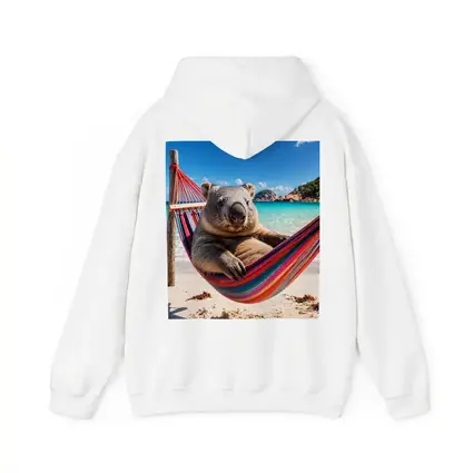 Wombat Relaxing in Hammock Beach Scene