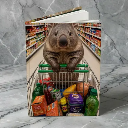 Wombat Riding Shopping Cart In Supermarket