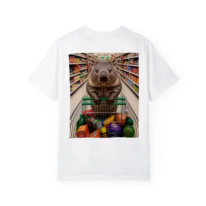 Wombat Riding Shopping Cart In Supermarket