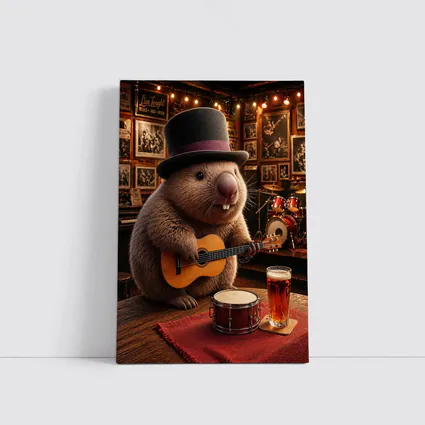 Wombat Playing Guitar Blues Music Club