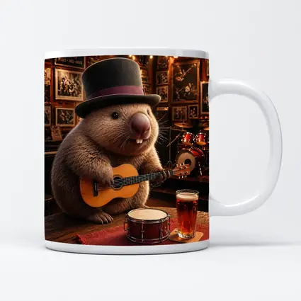 Wombat Playing Guitar Blues Music Club