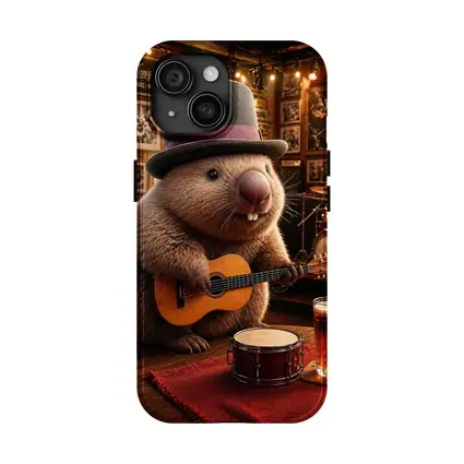 Wombat Playing Guitar Blues Music Club