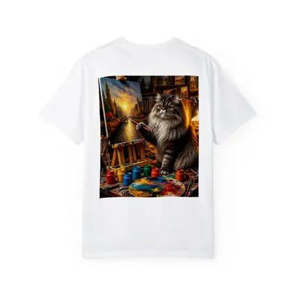 Persian Cat Artist Painting in Studio
