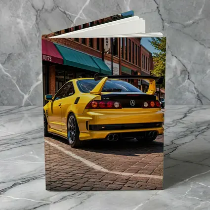 Yellow Acura Integra Type R Downtown Street