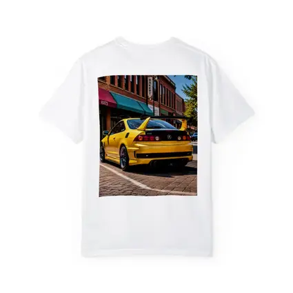 Yellow Acura Integra Type R Downtown Street