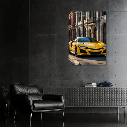 Yellow Acura NSX Classic European Street Setting