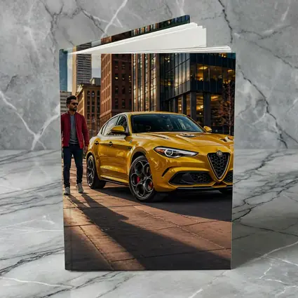 Alfa Romeo Stelvio Yellow Urban Street Scene