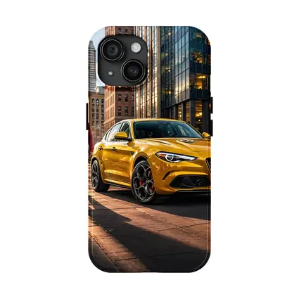 Alfa Romeo Stelvio Yellow Urban Street Scene